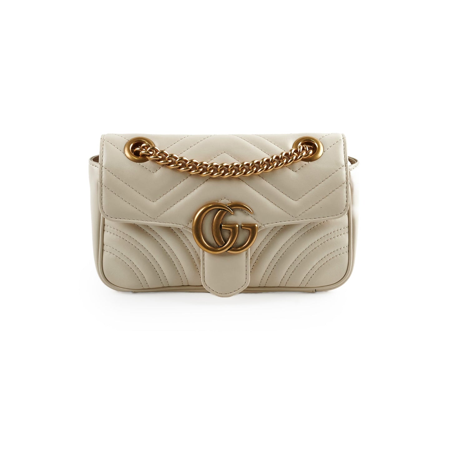 Gucci Marmont Matelass Shoulder Bag Cream Mini