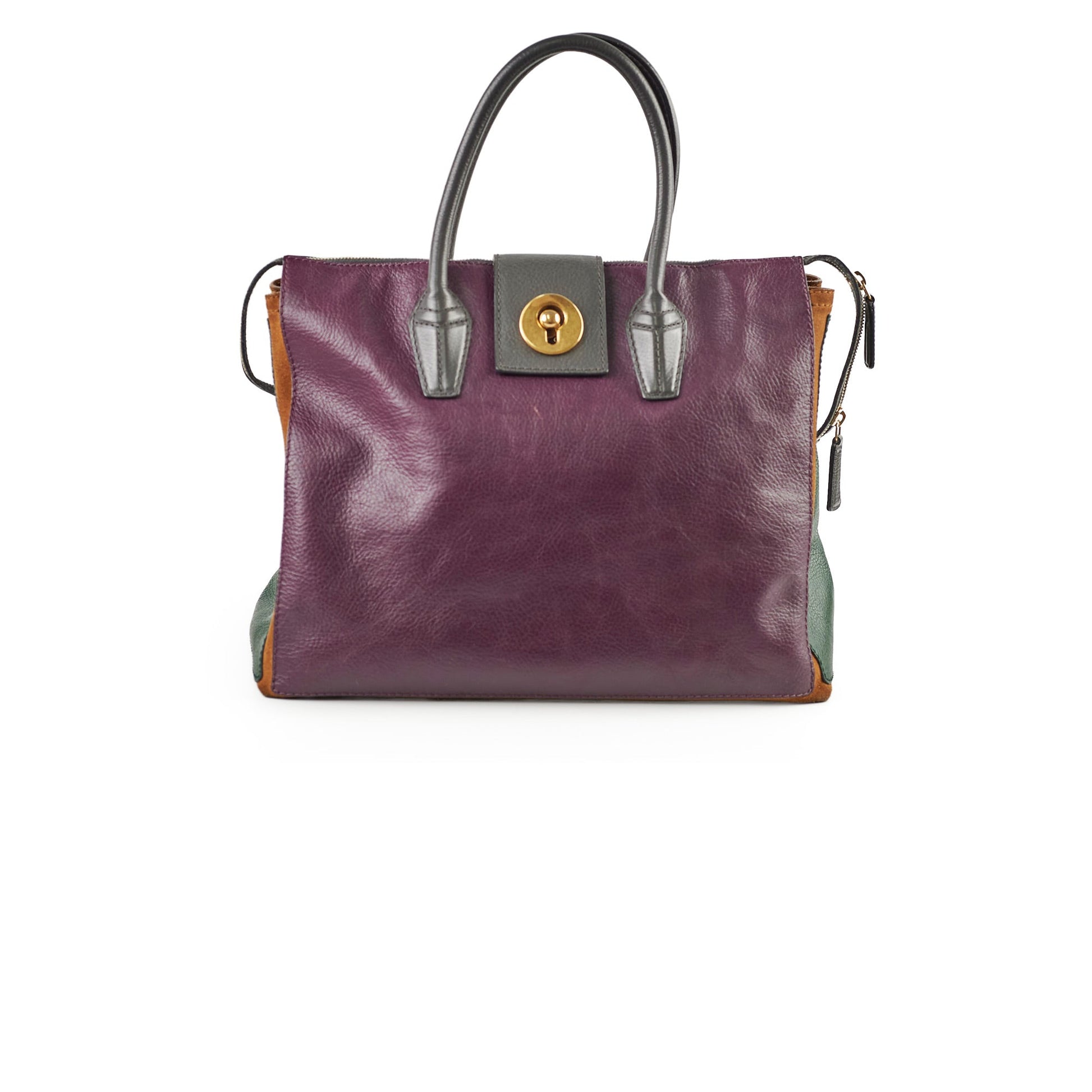 YSL Saint Laurent Two Cabas Color Tote Bag Leather