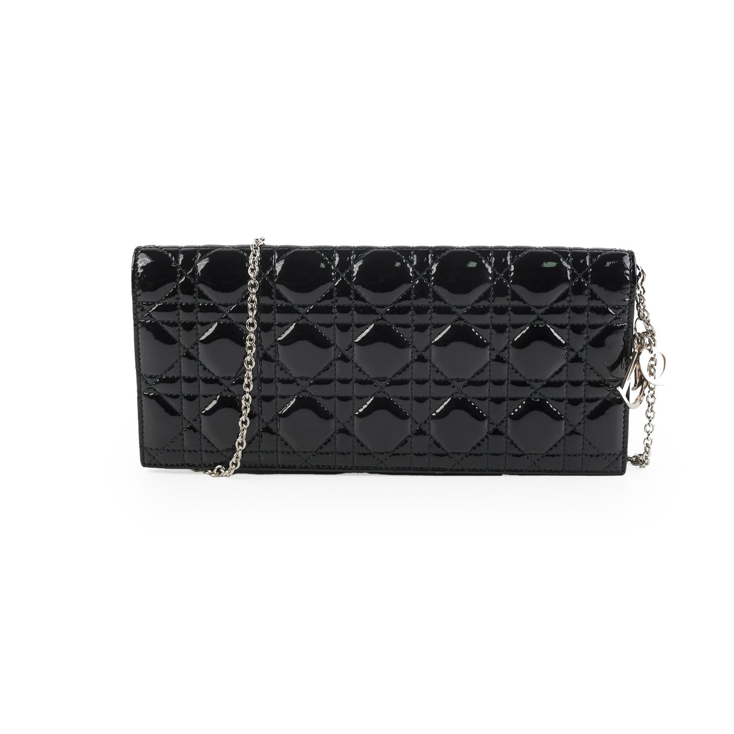 Dior Christian Clutch On Patent Black Chain Clutch Bag