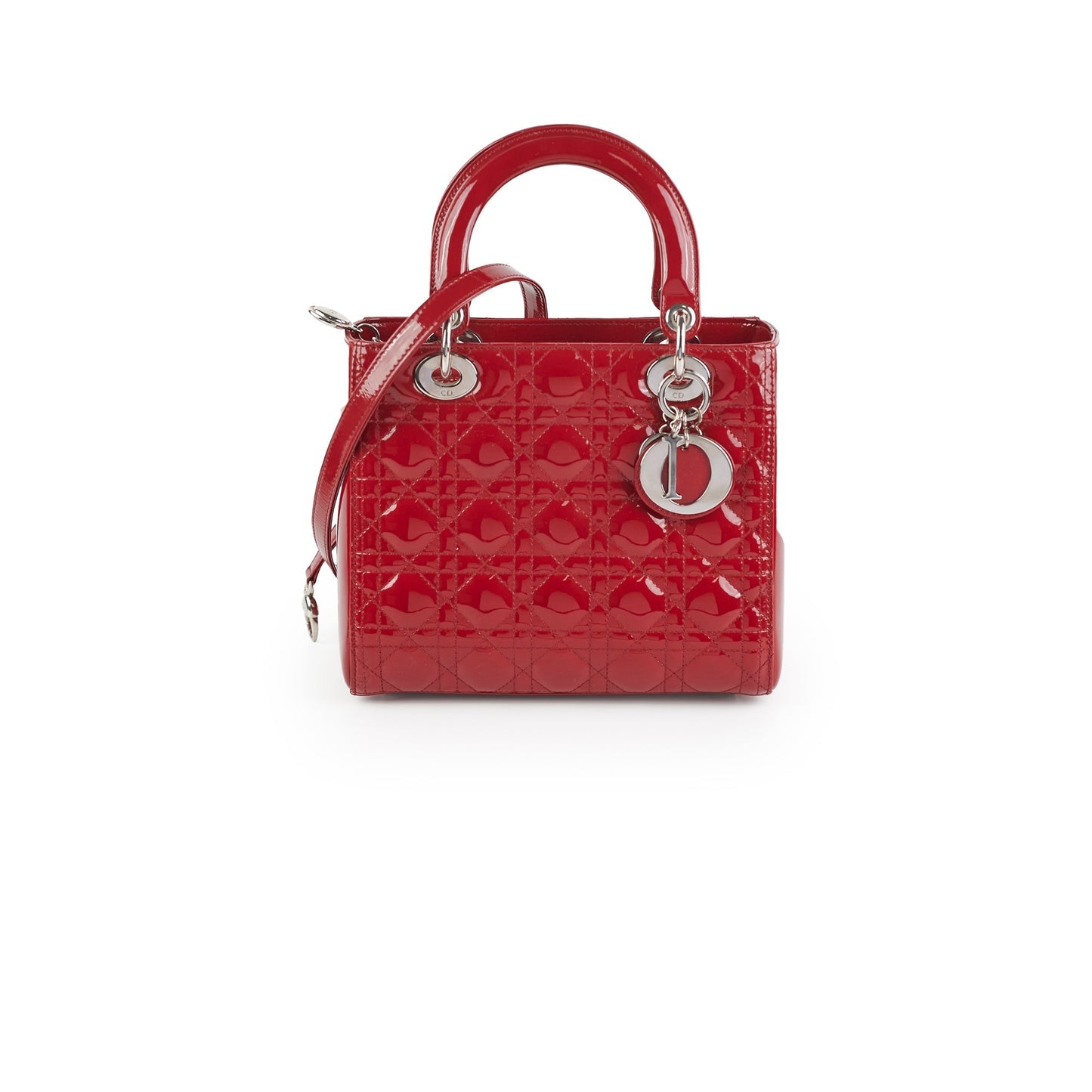 Dior Lady Crossbody Bag Patent Red Medium