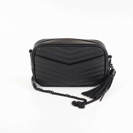YSL Saint Laurent Lou Camera Bag So Black Mini Crossbody Bag