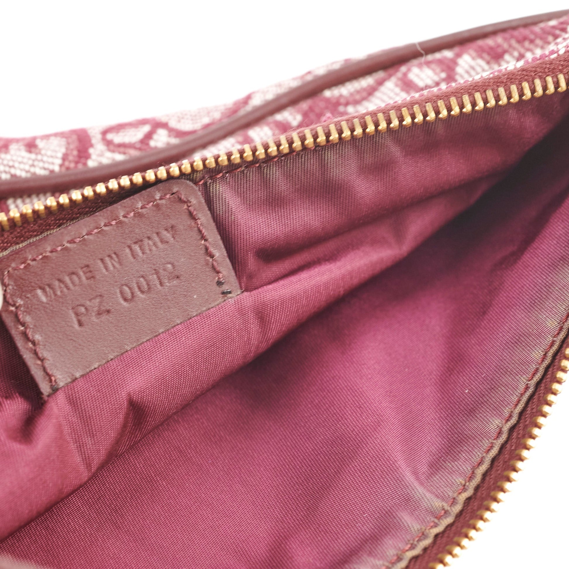 Dior Christian Saddle Shoulder Bag Burgundy Mini