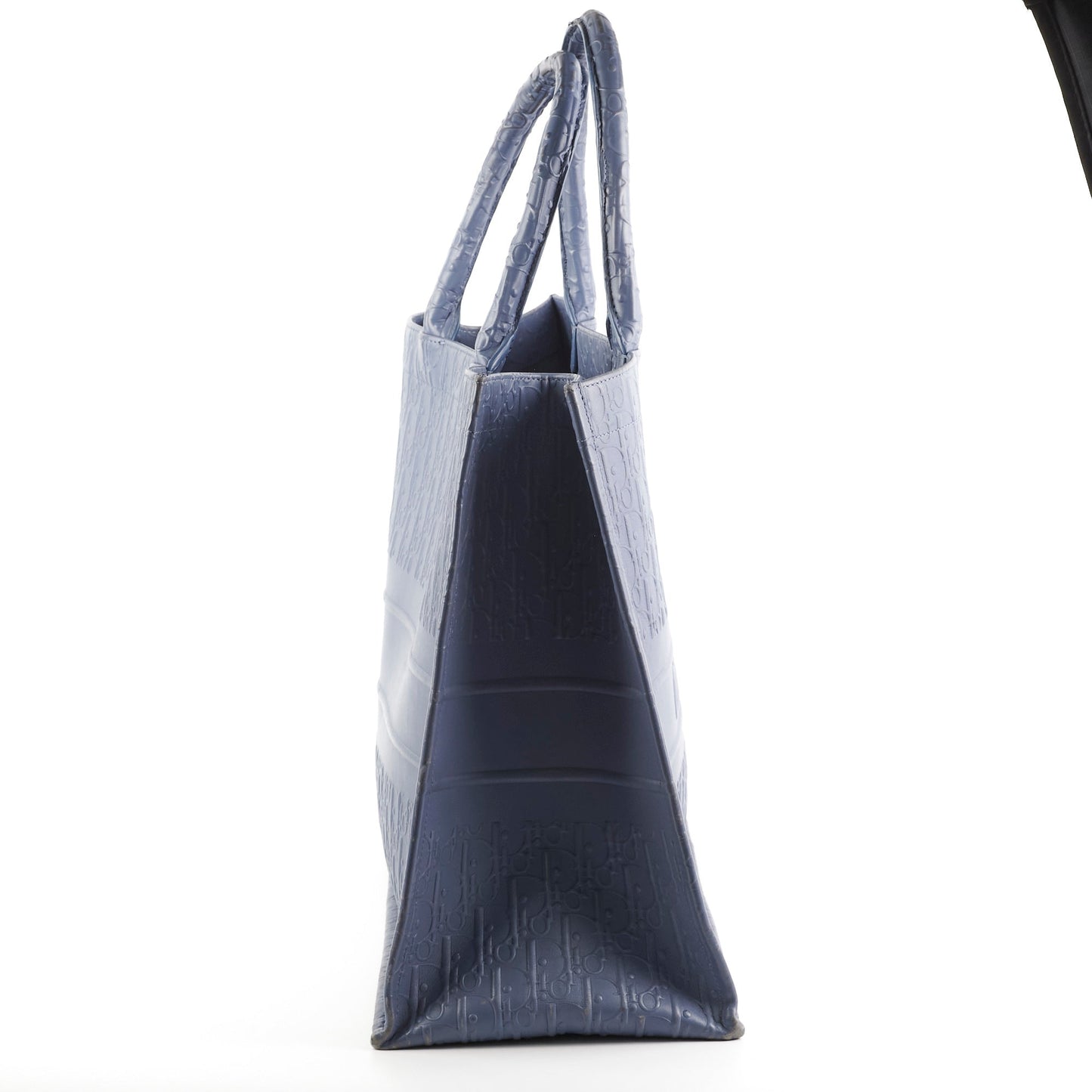 Dior Book Tote Leather Navy Large Tote Bag