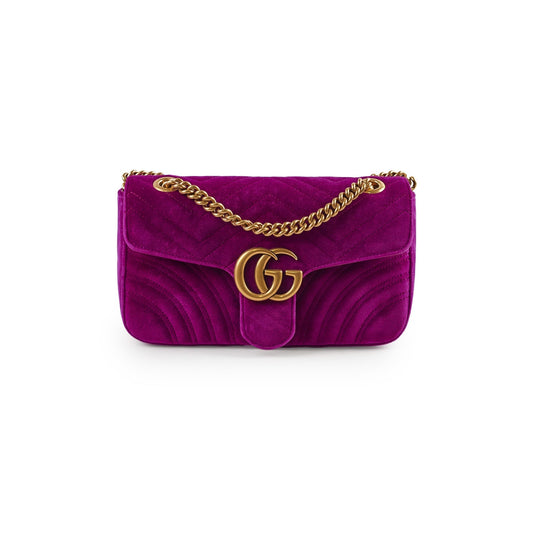 Gucci Velvet Violet Marmont Crossbody Bag Small