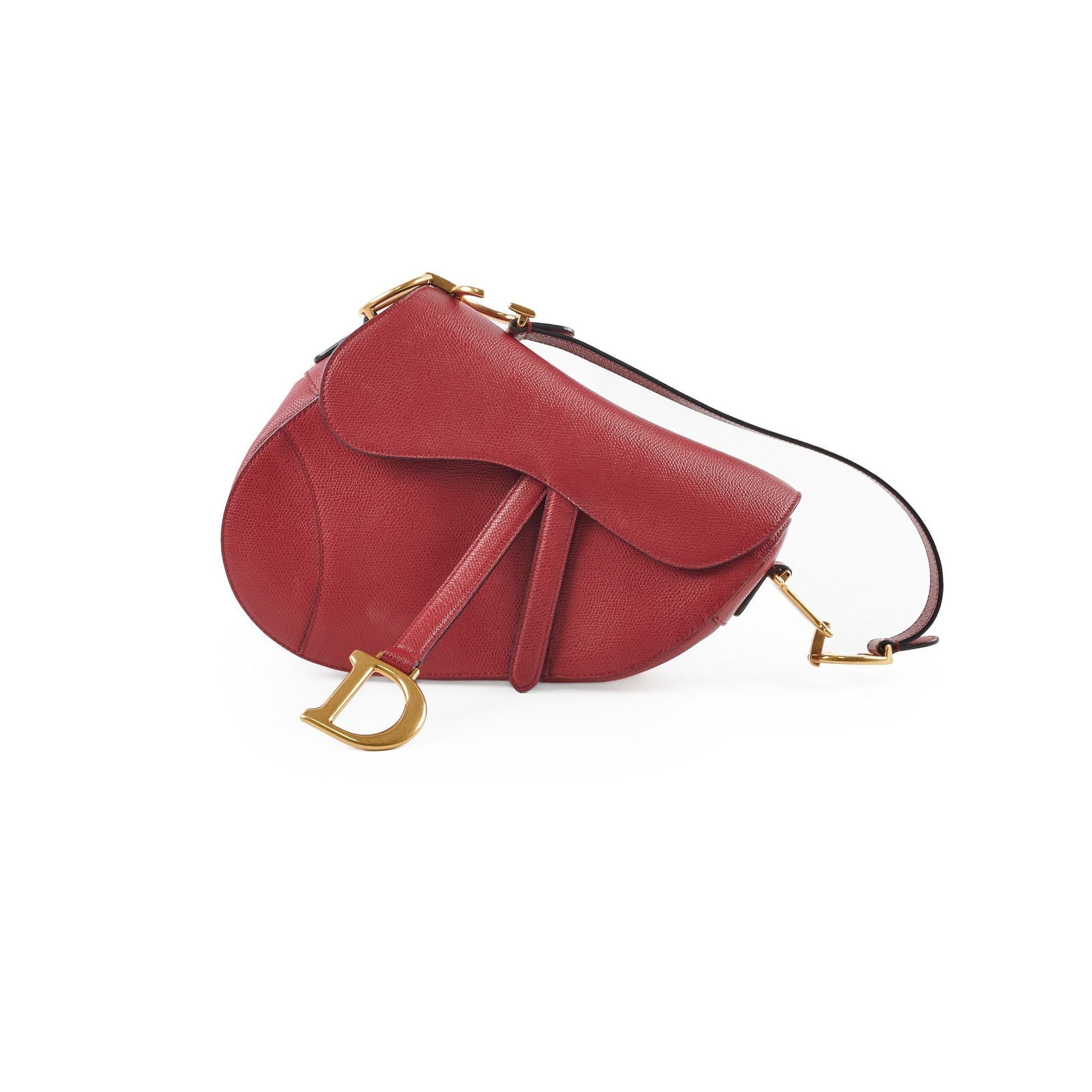 Dior Christian Saddle Bag Burgundy Shoulder Bag