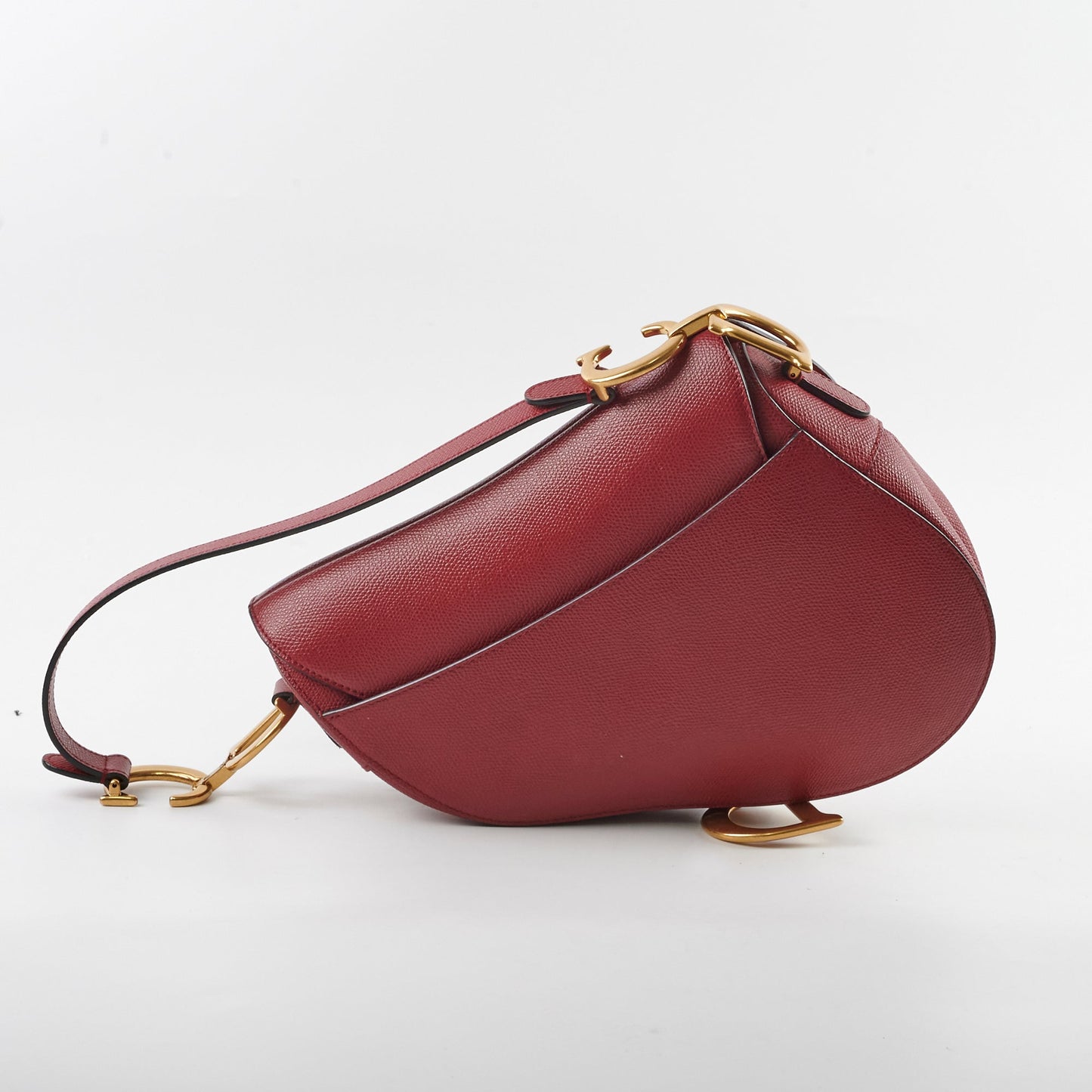 Dior Christian Saddle Bag Burgundy Shoulder Bag
