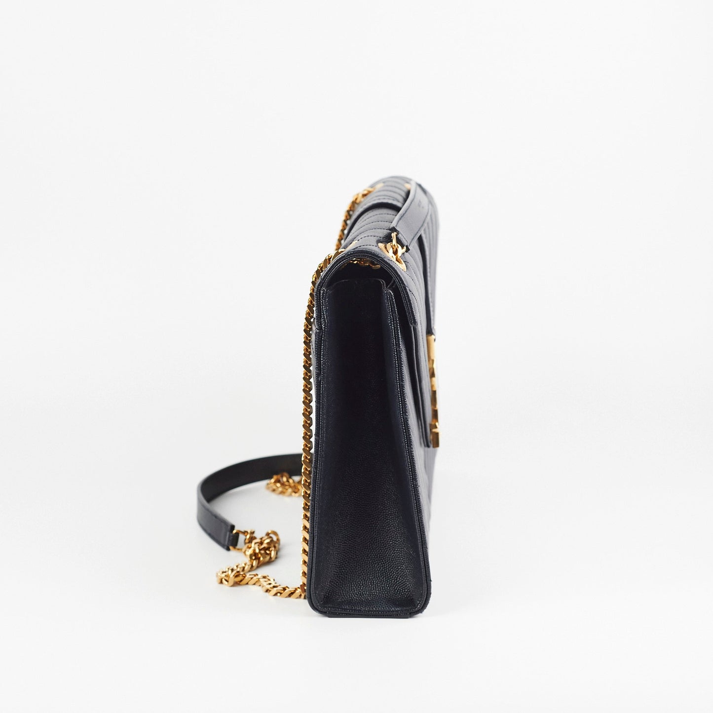 YSL Saint Laurent Envelope Shoulder Bag Navy Large