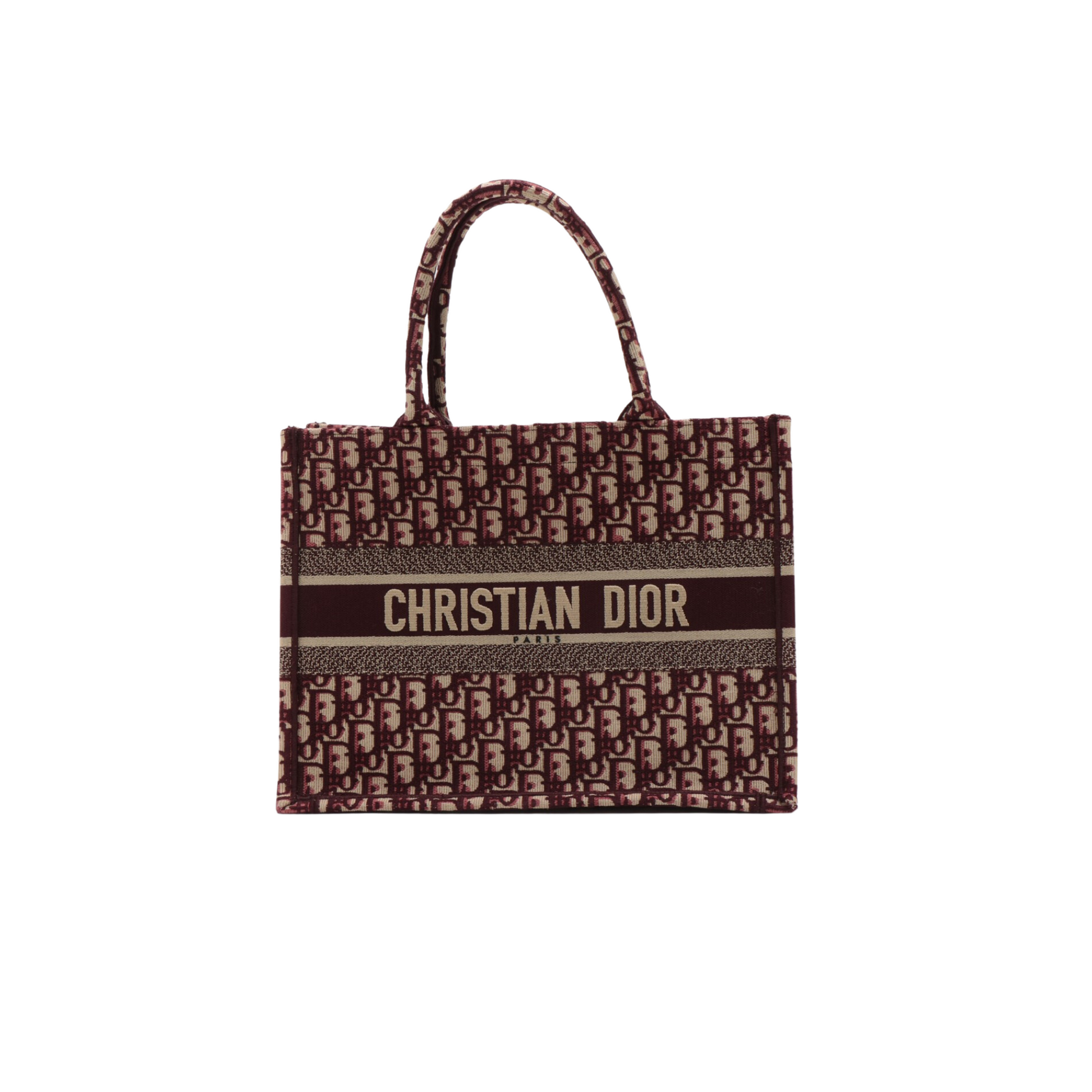 Dior Item Oblique Book Tote Burgandy Medium Tote Bag