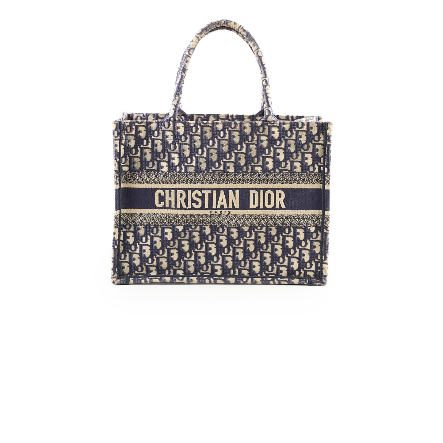 Dior Christian Book Tote Oblique Navy Medium Tote Bag