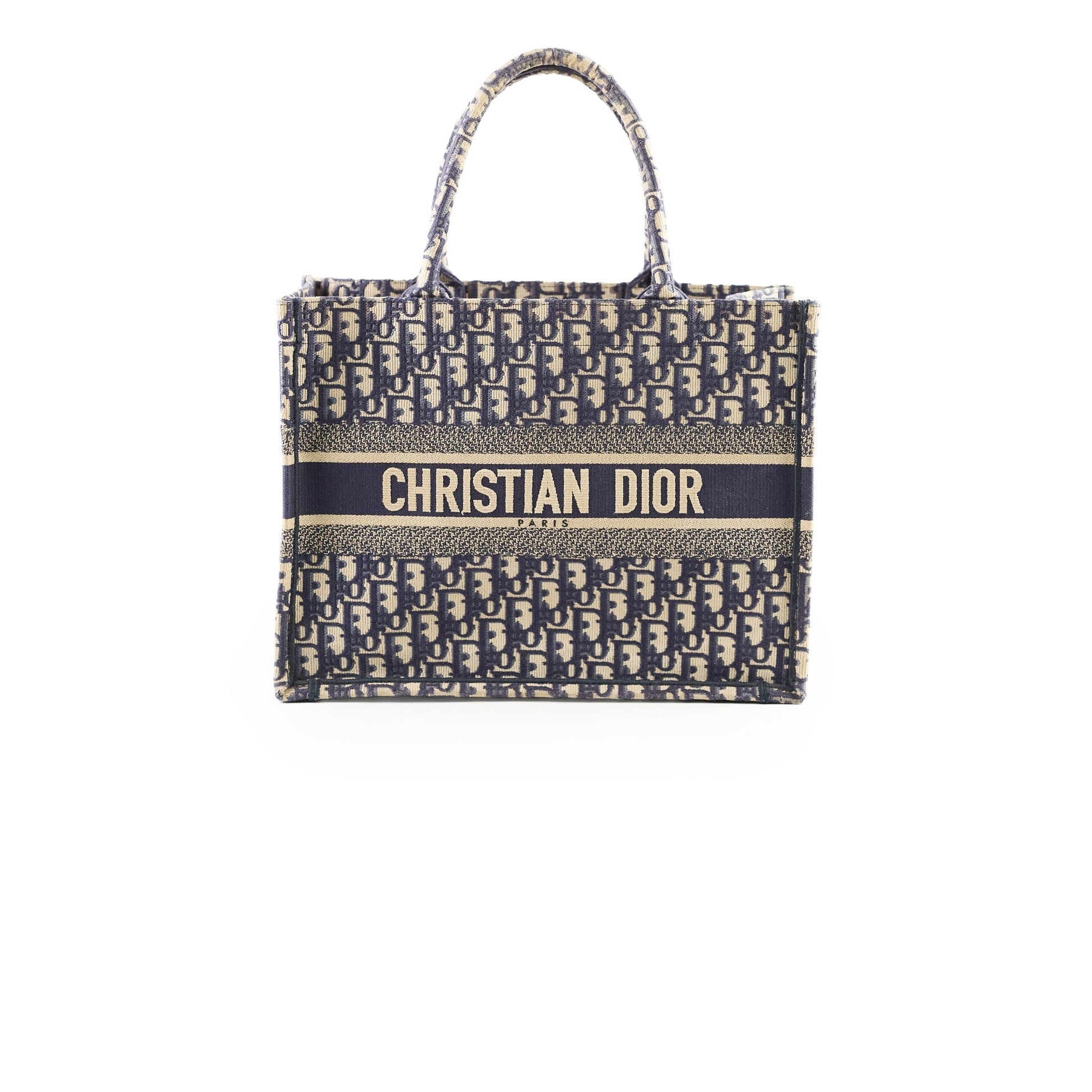 Dior Christian Book Tote Oblique Navy Medium Tote Bag