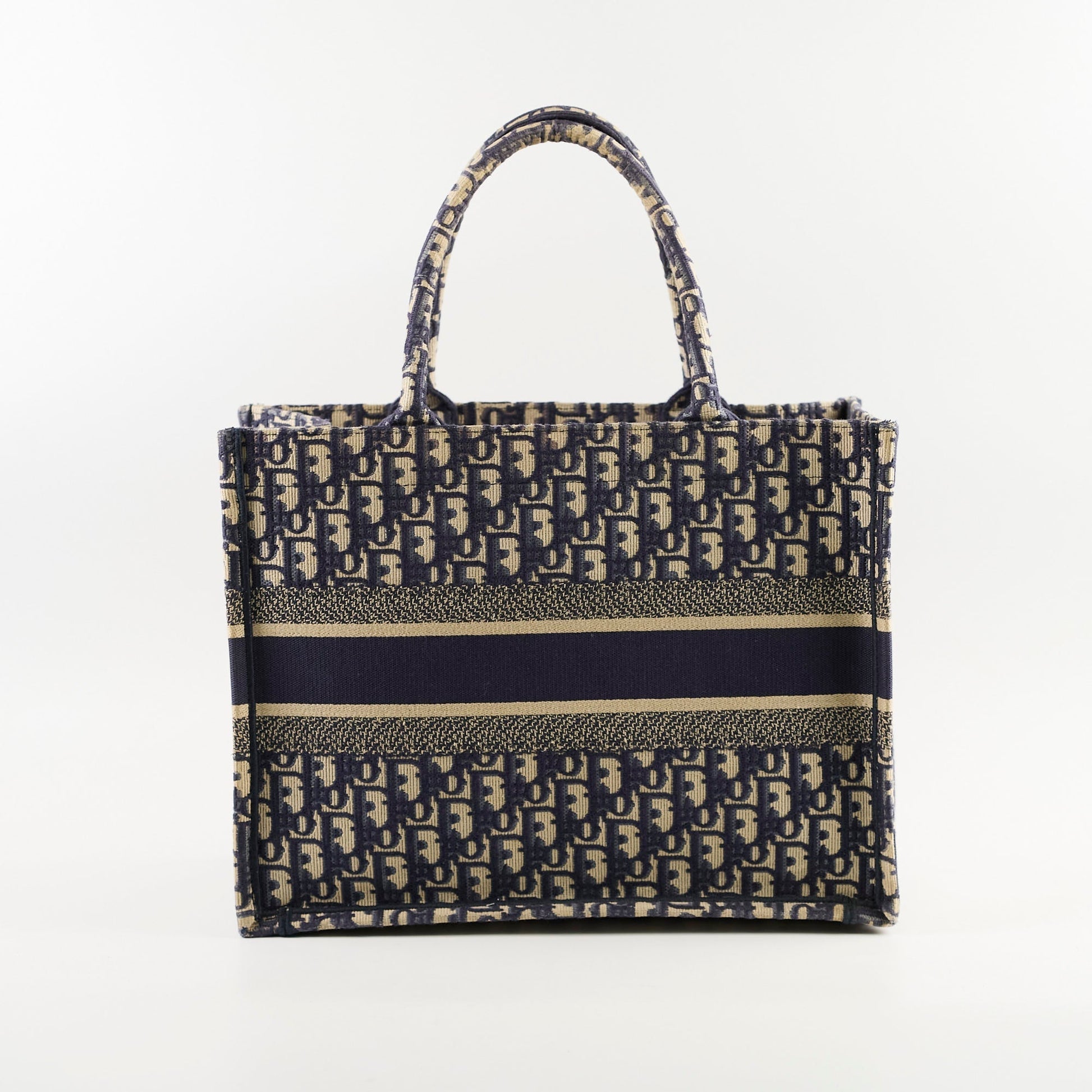 Dior Christian Book Tote Oblique Navy Medium Tote Bag
