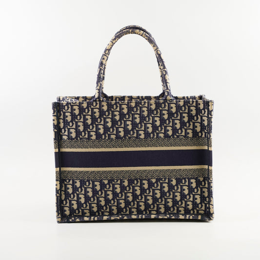 Dior Christian Book Tote Oblique Navy Medium Tote Bag