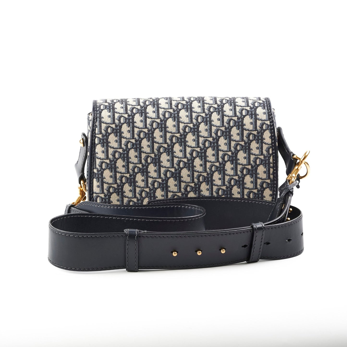 Dior Christian Totter Oblique Crossbody Navy Flap Crossbody Bag