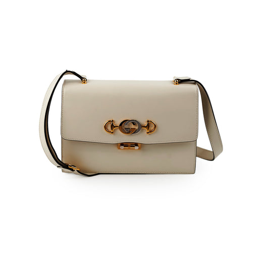Gucci Lock Crossbody Bag Cream Logo