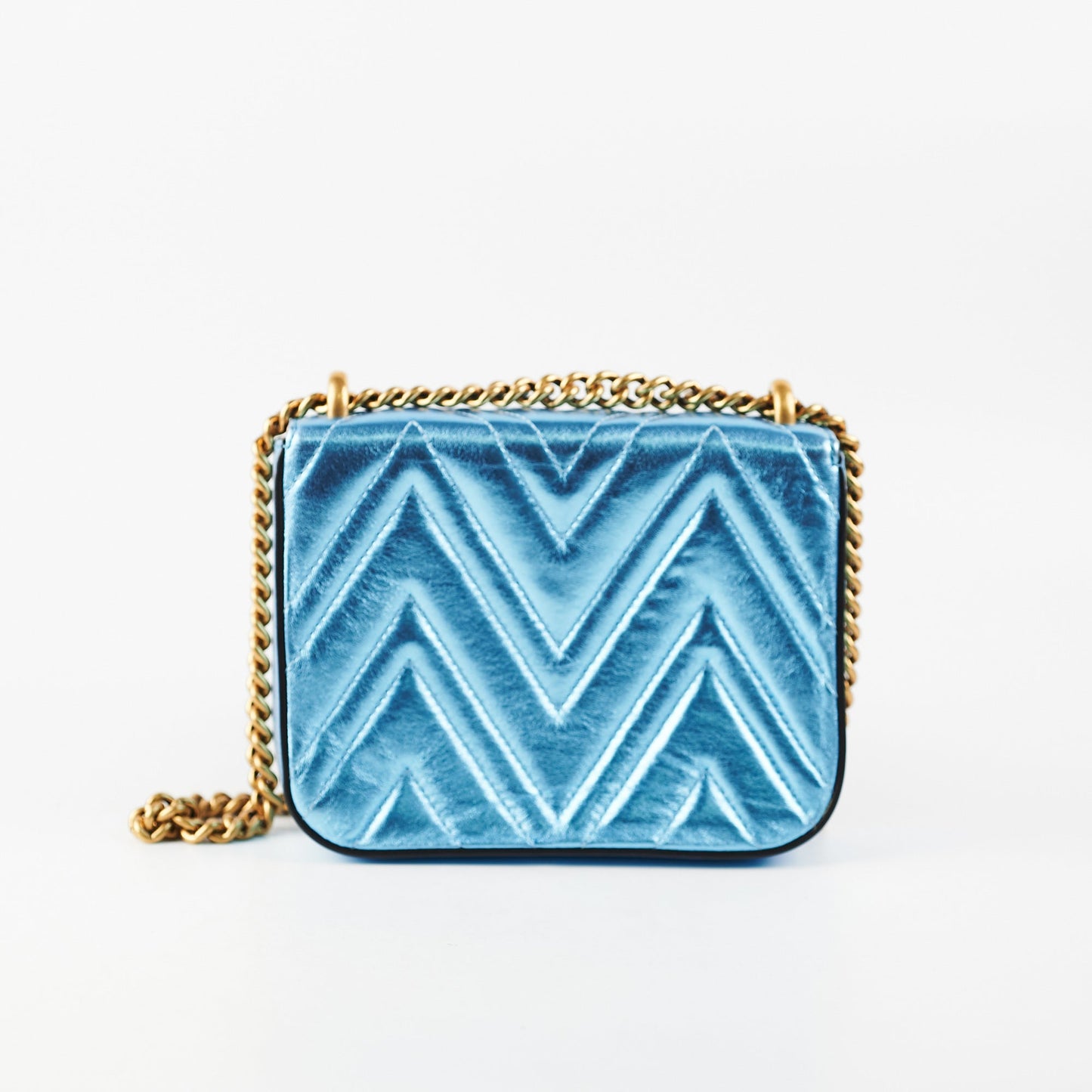 Gucci Broadway Cat Tiger Metallic Bag Blue Travel Bag