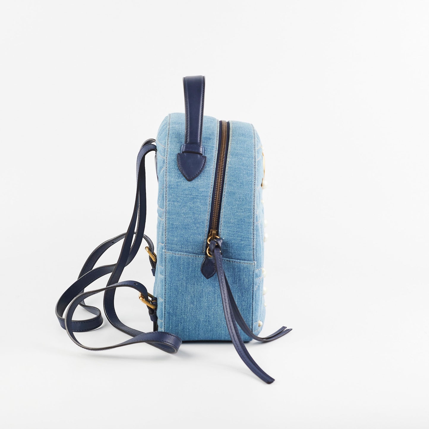 Gucci Marmont Pearl Backpack Denim