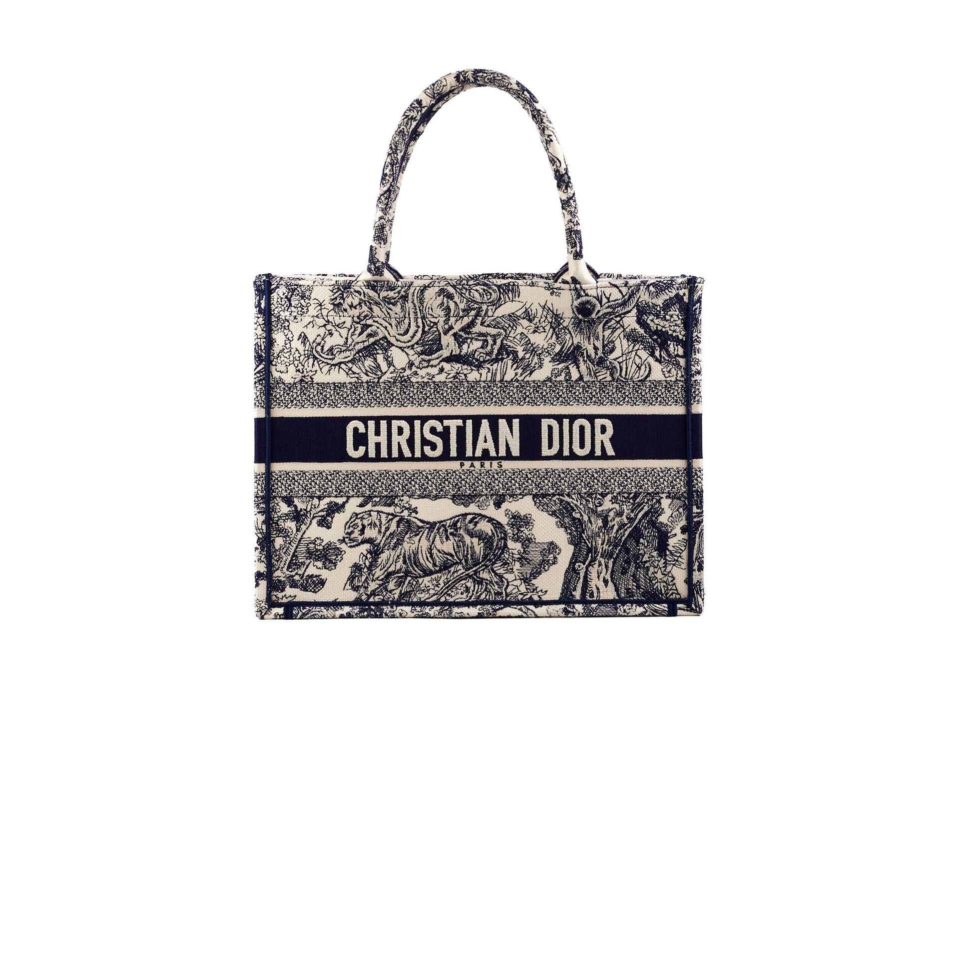 Dior Christian Book Tote Navy Medium Tote Bag