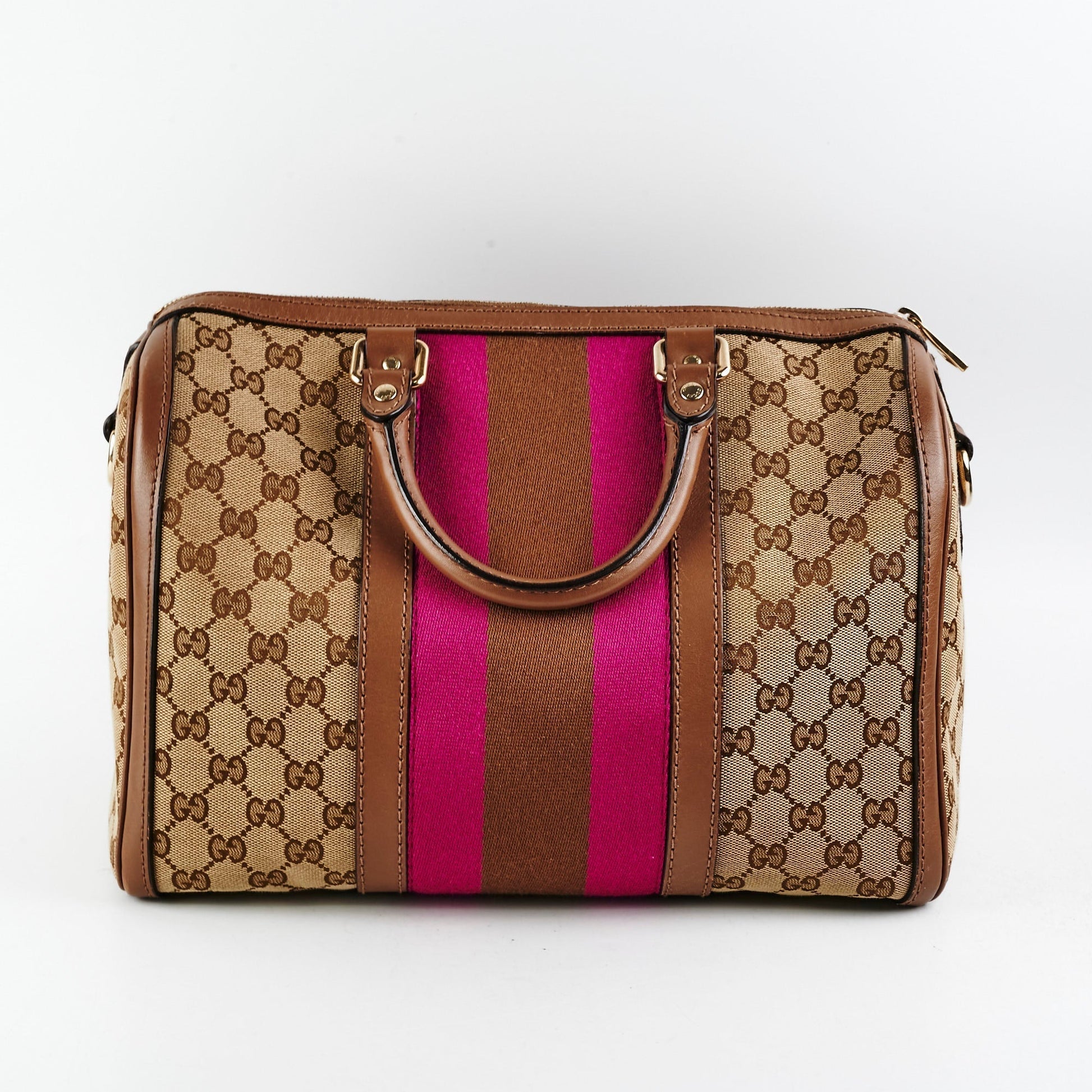 Gucci Boston Bag Monogram Logo Travel Bag