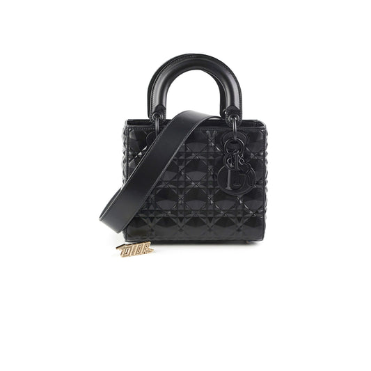 Dior Christian My Abc Lady Calfskin Cannage Bag Black Small Travel Bag