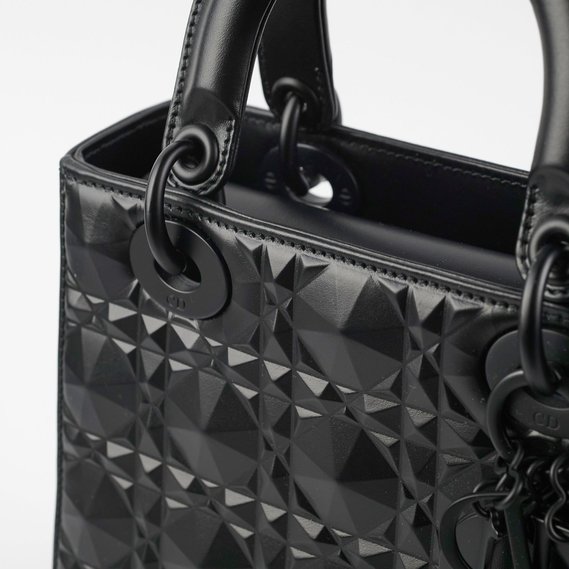 Dior Christian My Abc Lady Calfskin Cannage Bag Black Small Travel Bag
