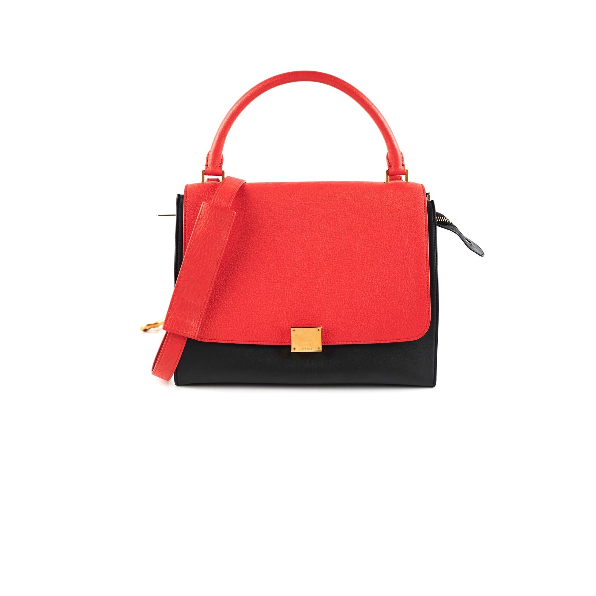 Luxury Trapeze Coral Handbag Black Small Travel Bag