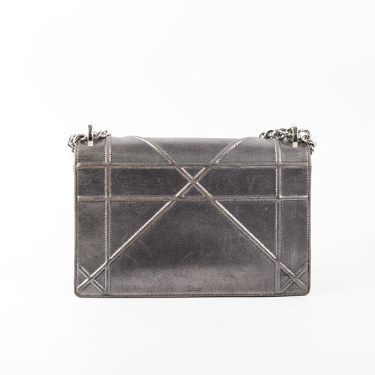 Dior ama Metallic Grey Handbag Gray Medium Travel Bag