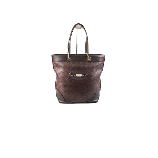 Gucci ssima Tote Bag Monogram Brown