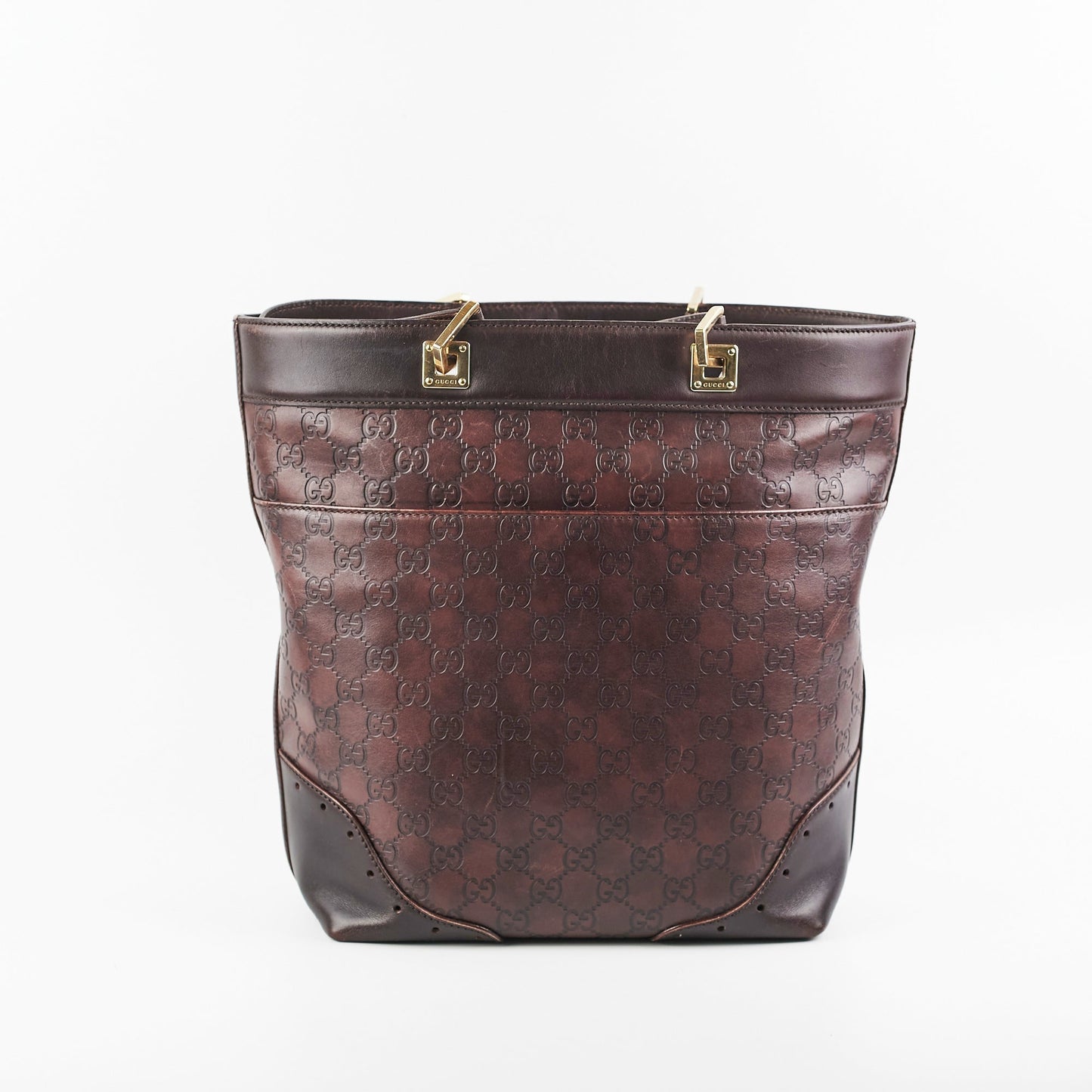 Gucci ssima Tote Bag Monogram Brown