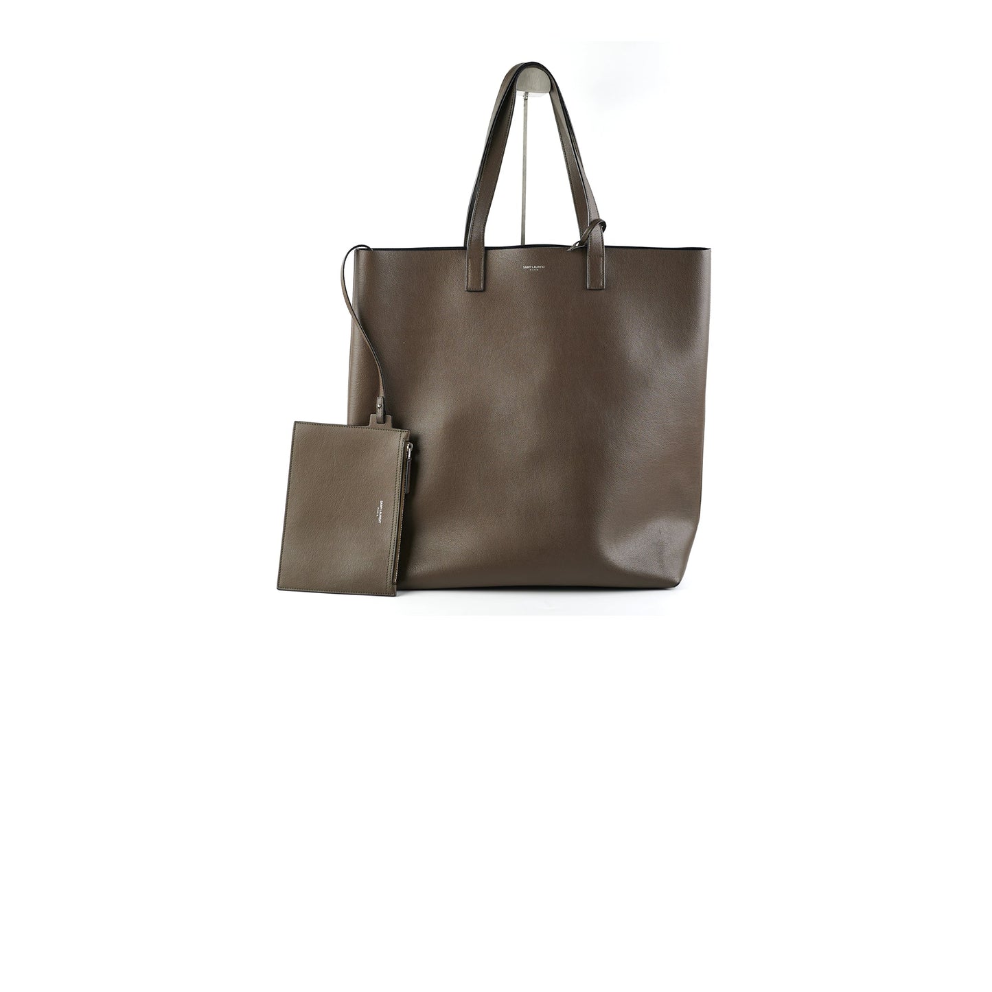YSL Saint Laurent Olive Grey Tote Green Gray Tote Bag