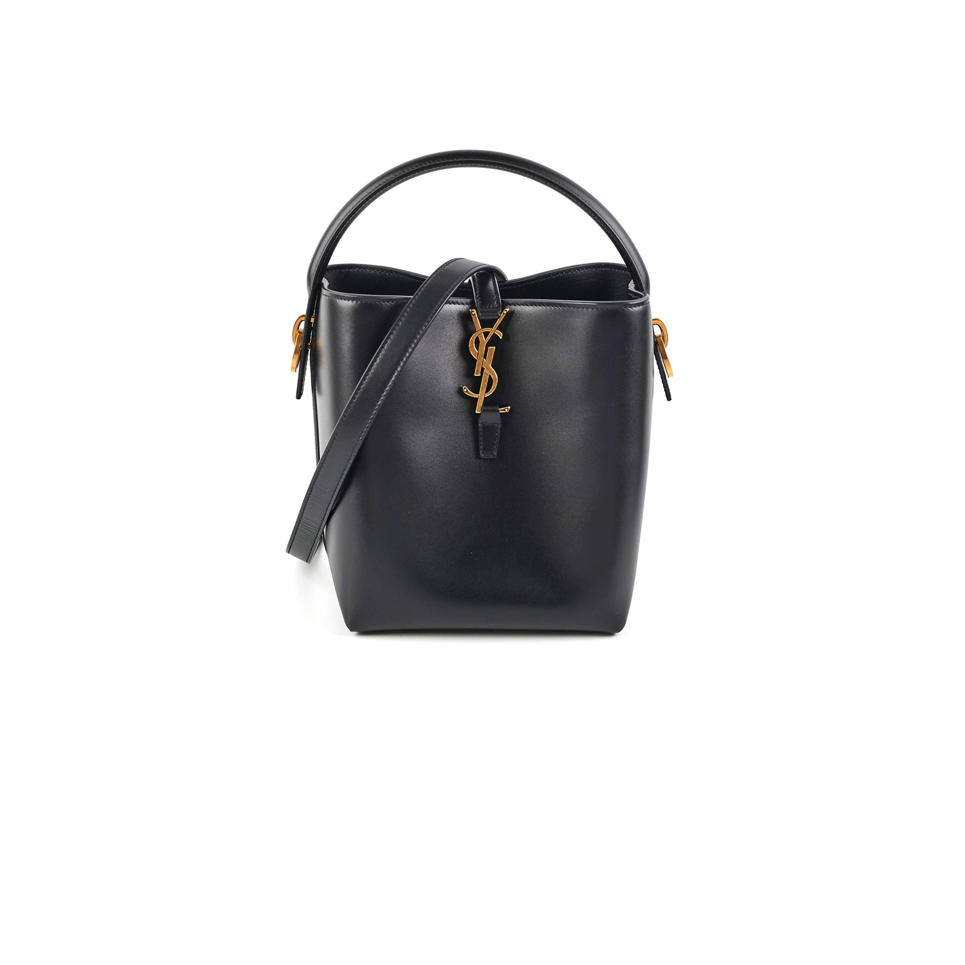 YSL Saint Laurent 17377 Saint Laurent 37 Small Black Bucket Bag