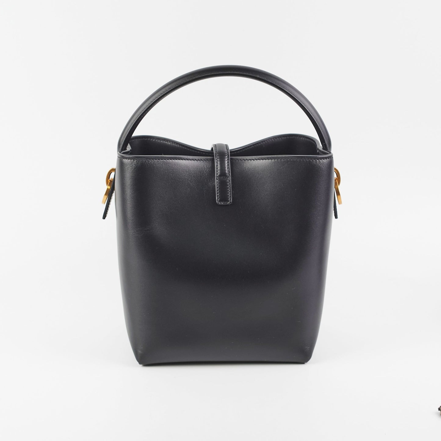 YSL Saint Laurent 17377 Saint Laurent 37 Small Black Bucket Bag