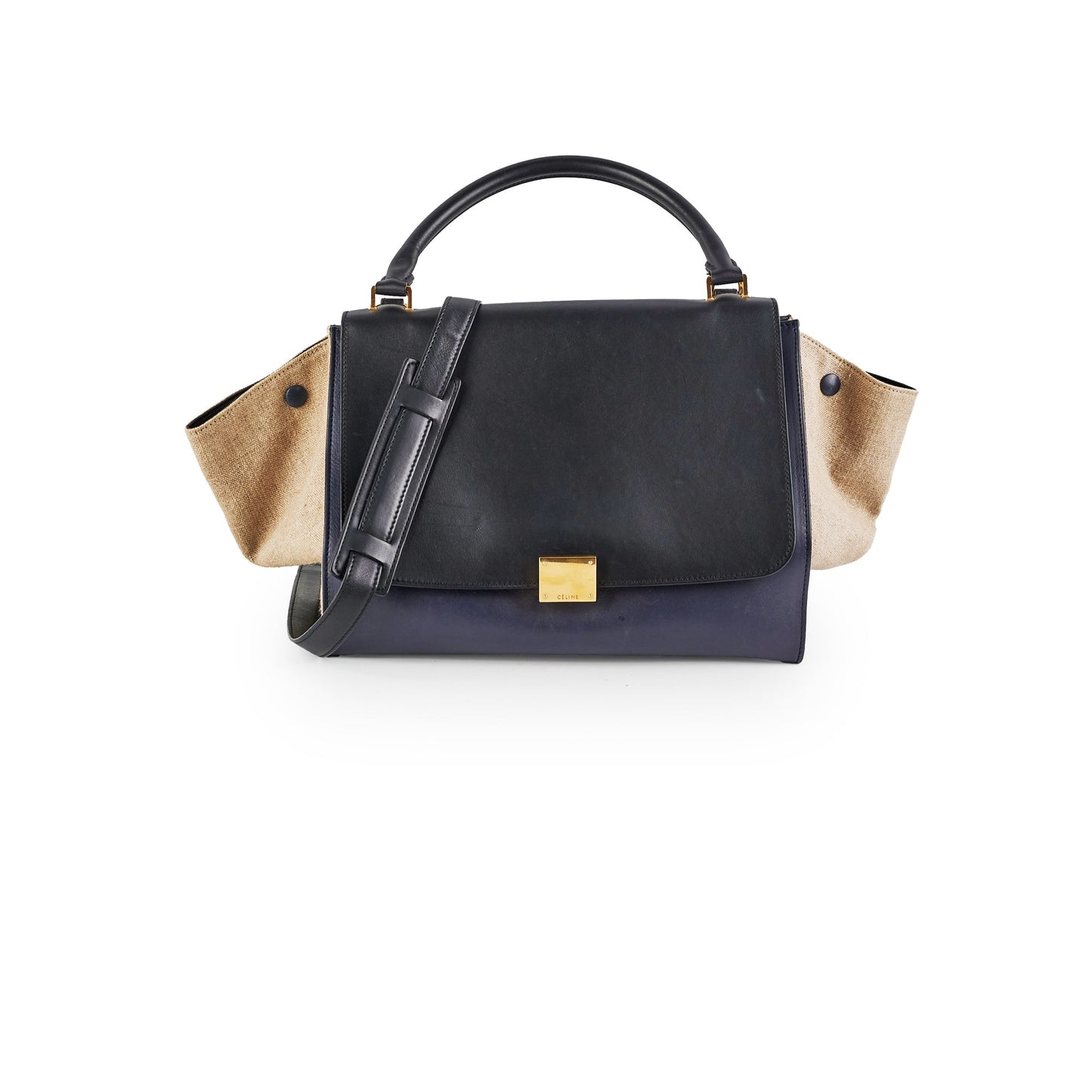 Luxury Trapeze Navy Handbag Black Medium Travel Bag