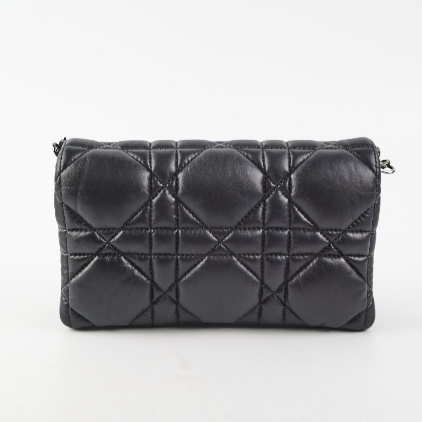 Dior Caro Macrocannage So Handbag Black Mini Travel Bag