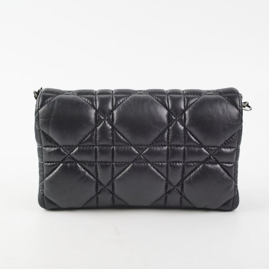 Dior Caro Macrocannage So Handbag Black Mini Travel Bag