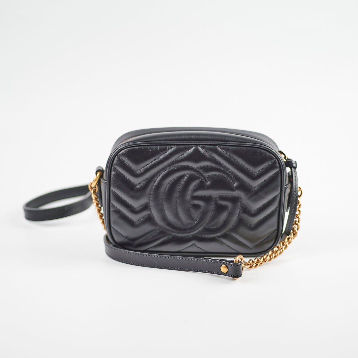 Gucci Marmont Matelass Bag In Leather Black Crossbody Bag
