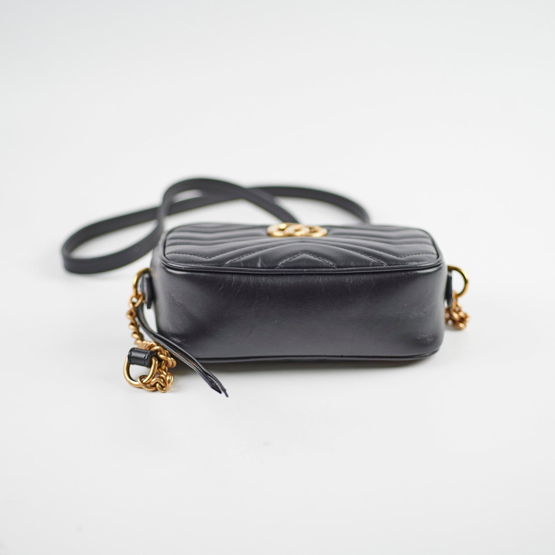 Gucci Marmont Matelass Bag In Leather Black Crossbody Bag