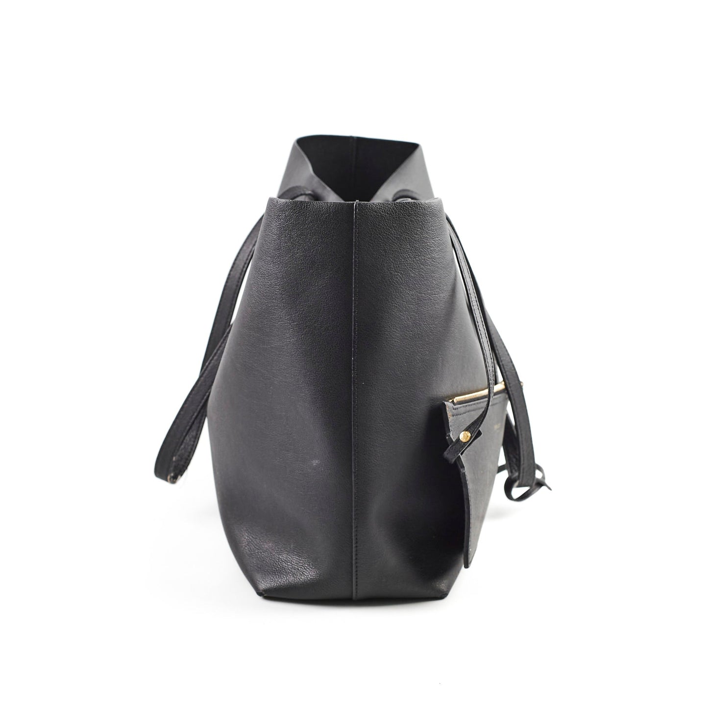 YSL Saint Laurent Tote Leather Black Shoulder Bag