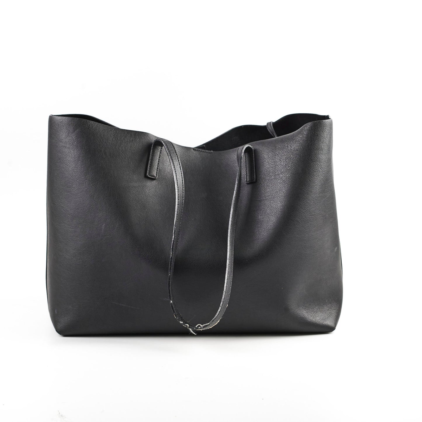 YSL Saint Laurent Tote Leather Black Shoulder Bag