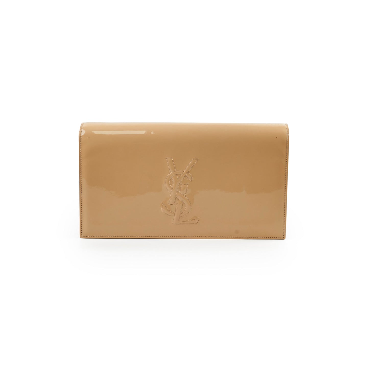 YSL Saint Laurent Clutch Clutch Patent Beige Large Clutch Bag