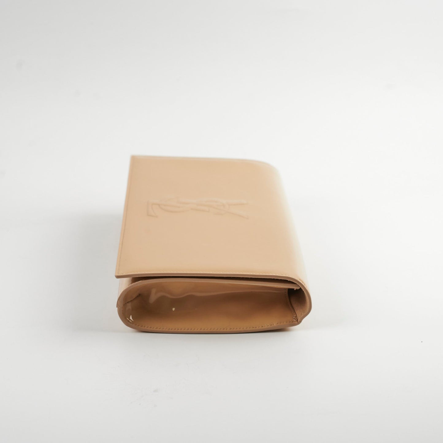 YSL Saint Laurent Clutch Clutch Patent Beige Large Clutch Bag