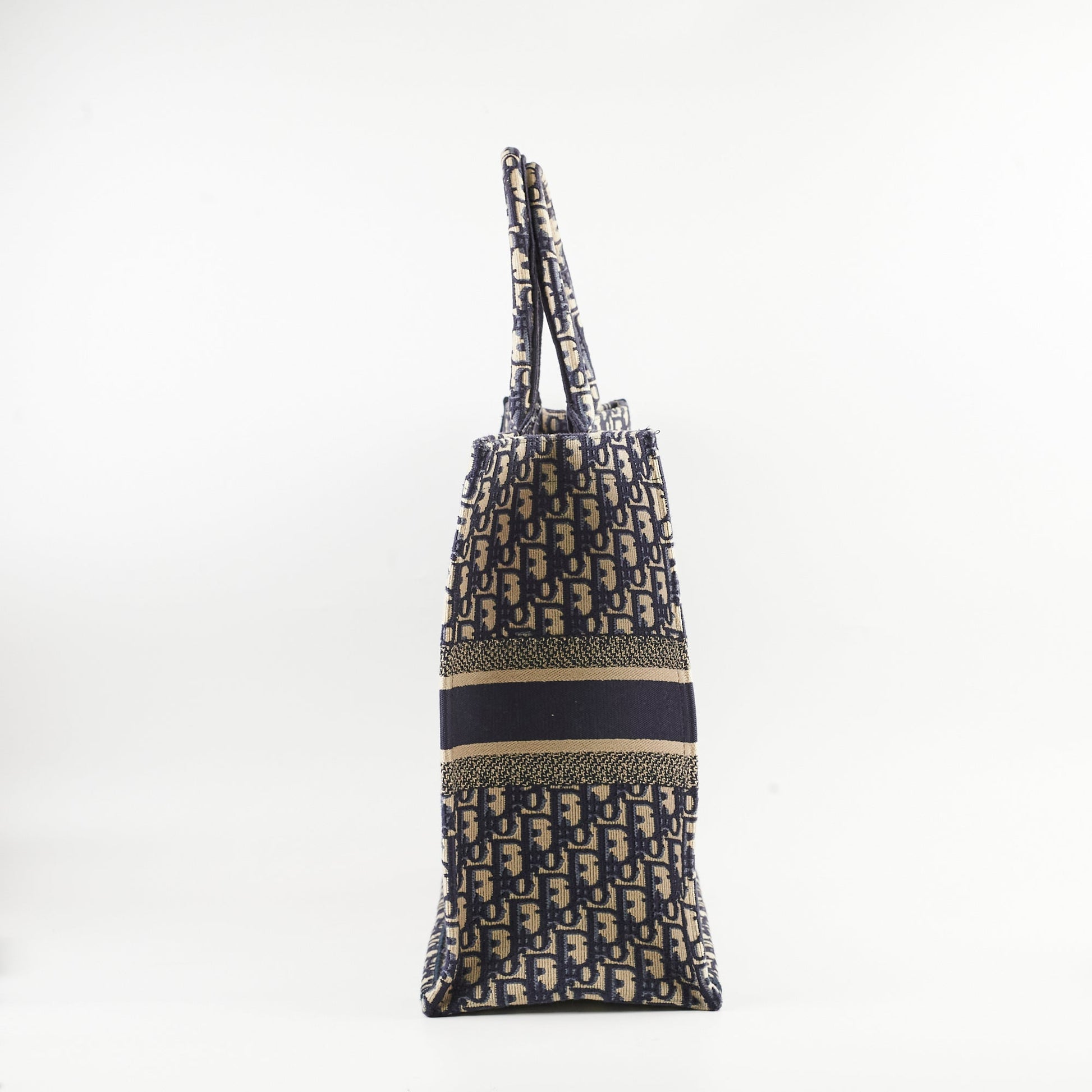 Dior Christian Book Tote Oblique Navy Large Tote Bag