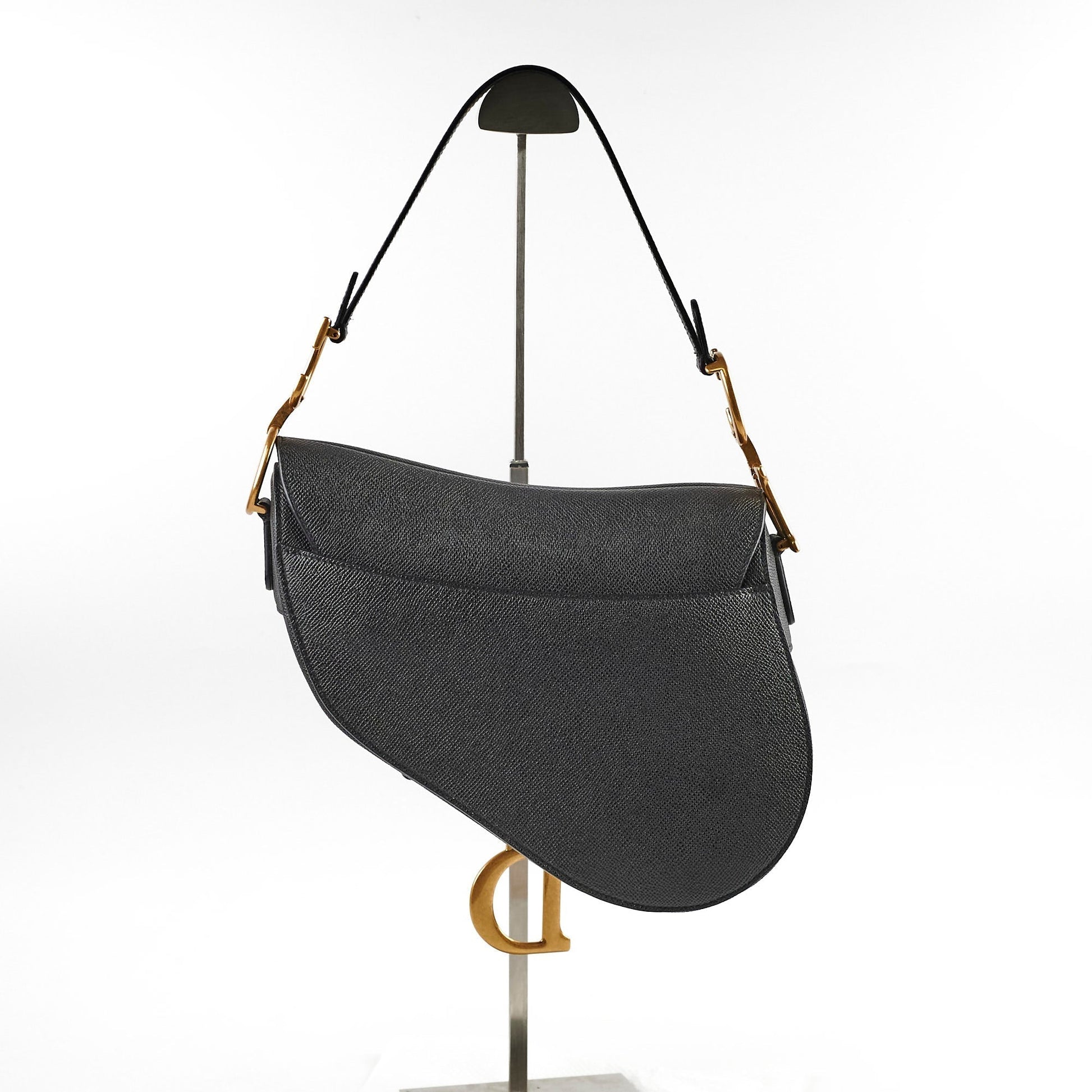 Dior Saddle Bag With Strap Calfskin Black Medium Shoulder Bag