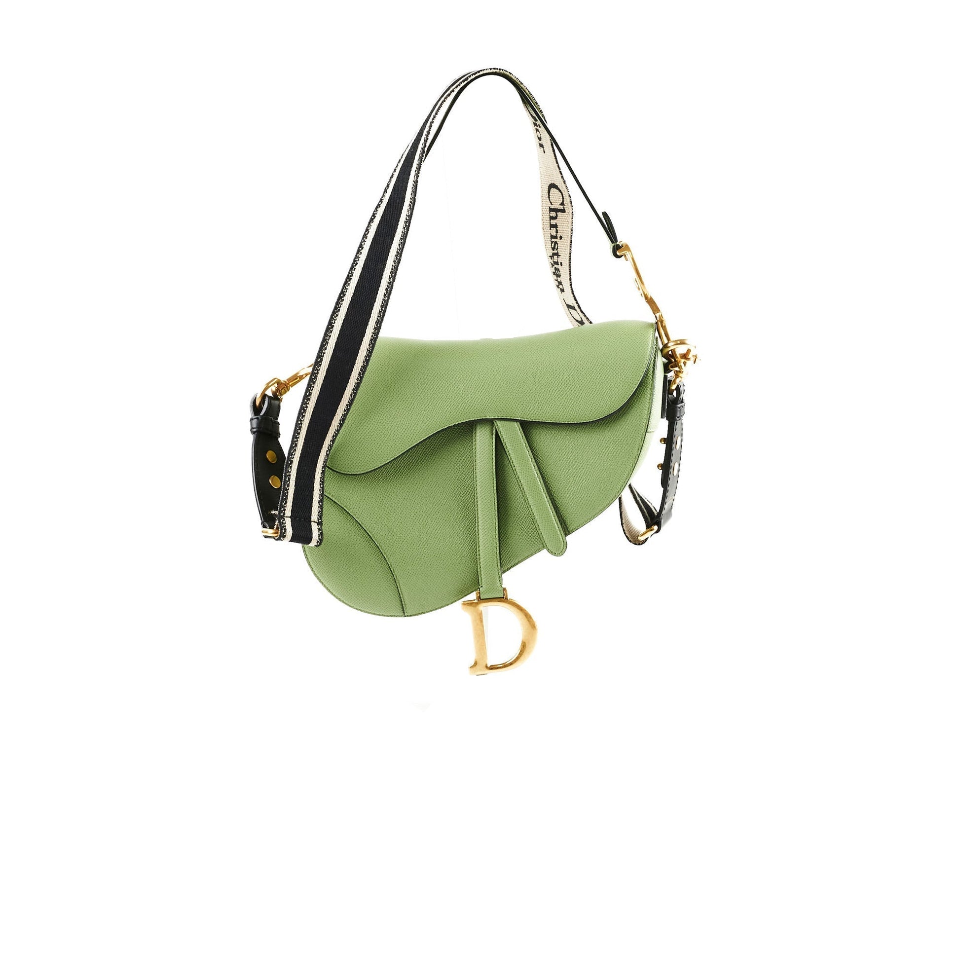 Dior Christian Saddle Bag Green Crossbody Bag