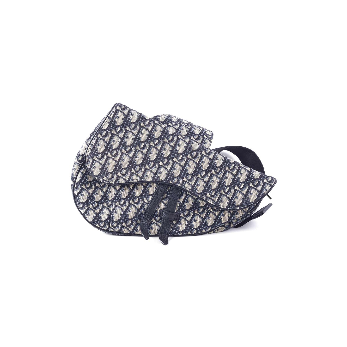 Dior Saddle Bag And Oblique Jacquard Black Beige Crossbody Bag