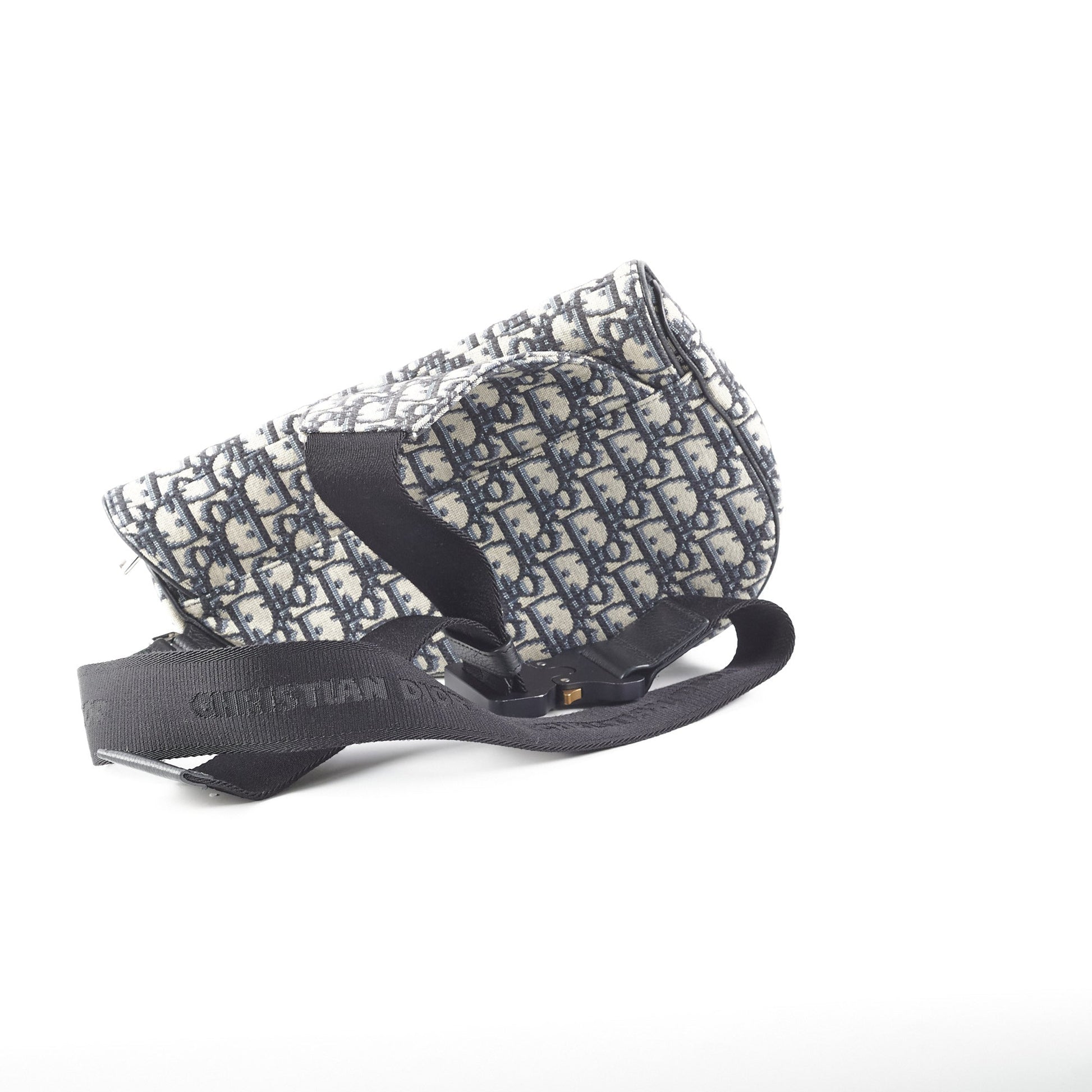 Dior Saddle Bag And Oblique Jacquard Black Beige Crossbody Bag