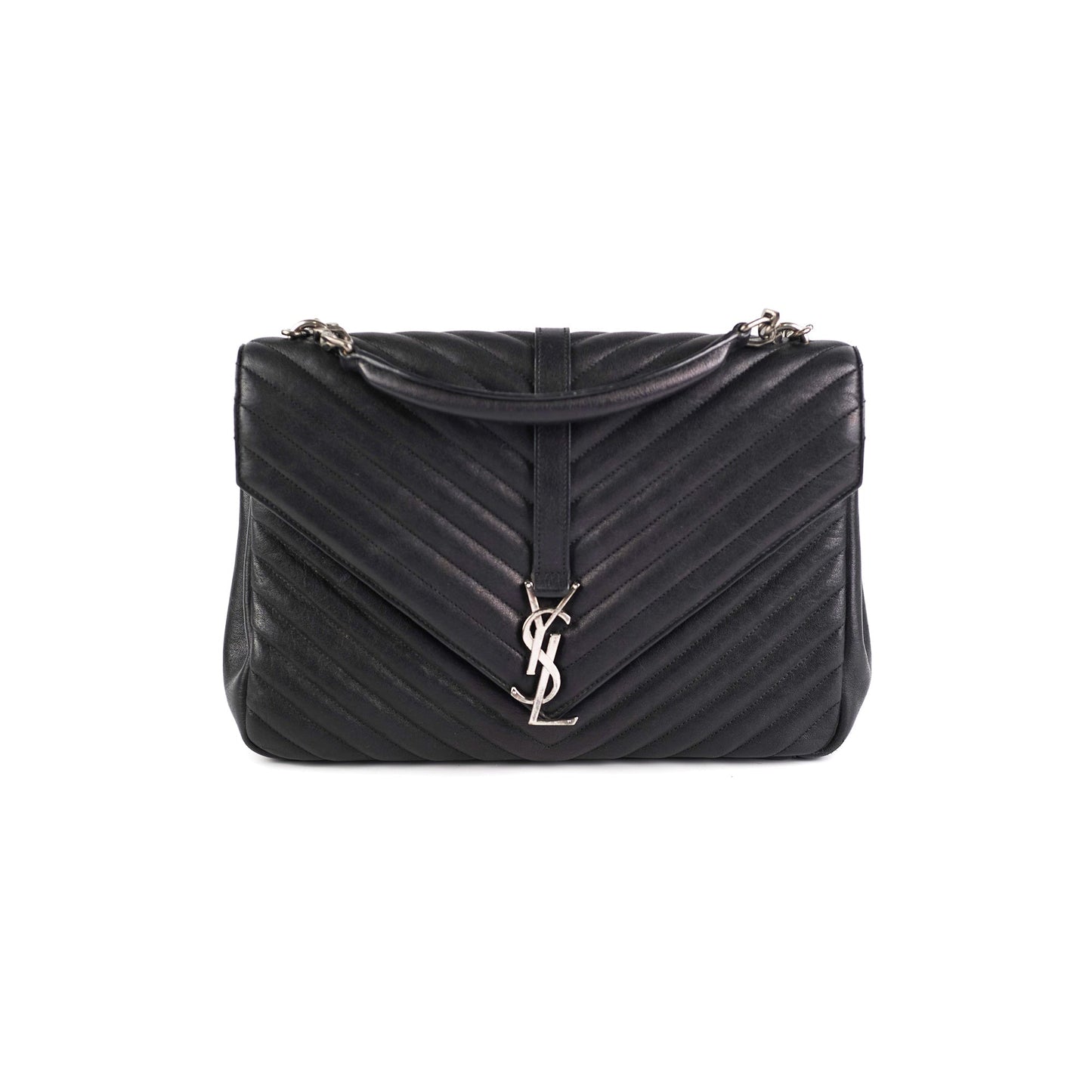 YSL Saint Laurent College Bag Black Large Shoulder Bag