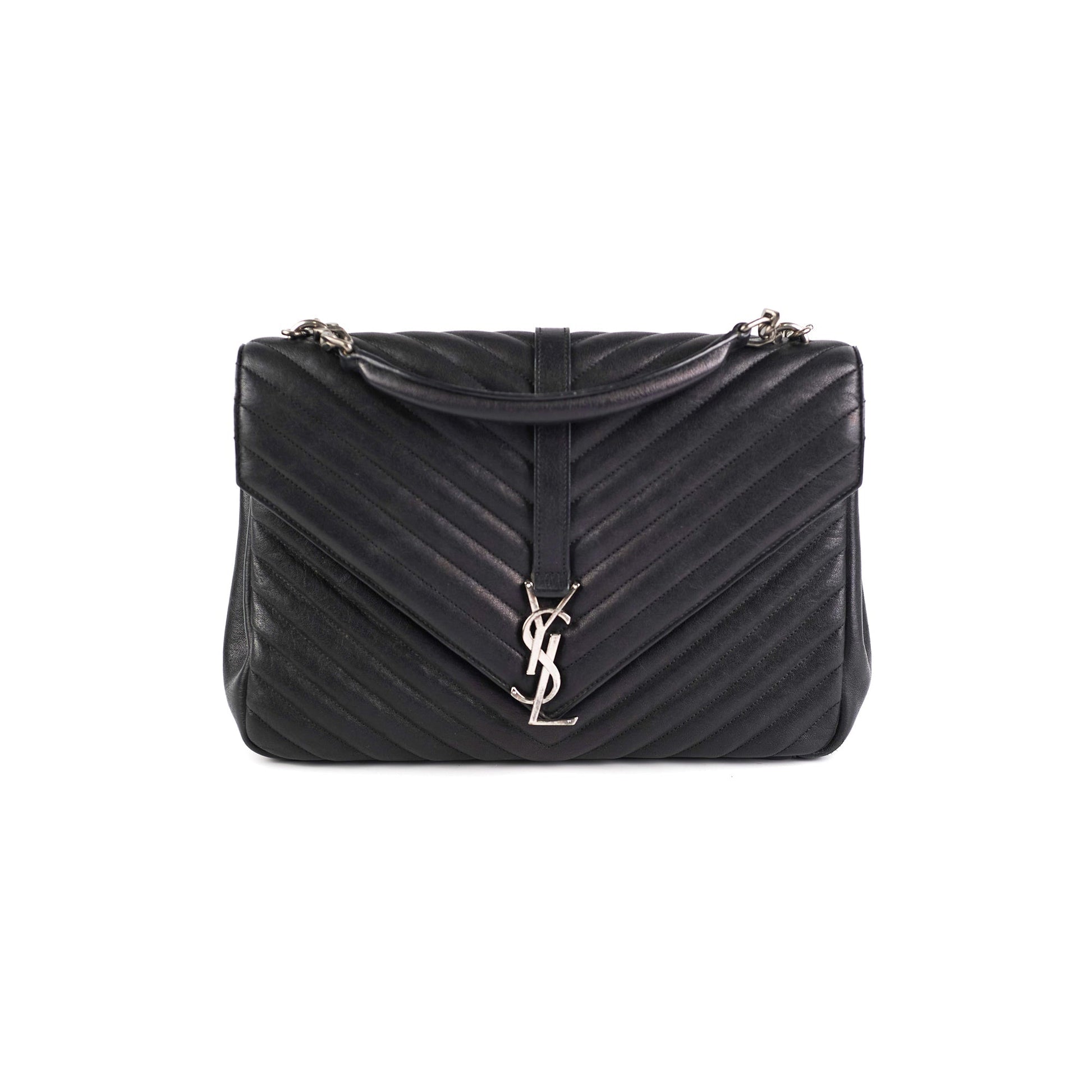 YSL Saint Laurent College Bag Black Large Shoulder Bag