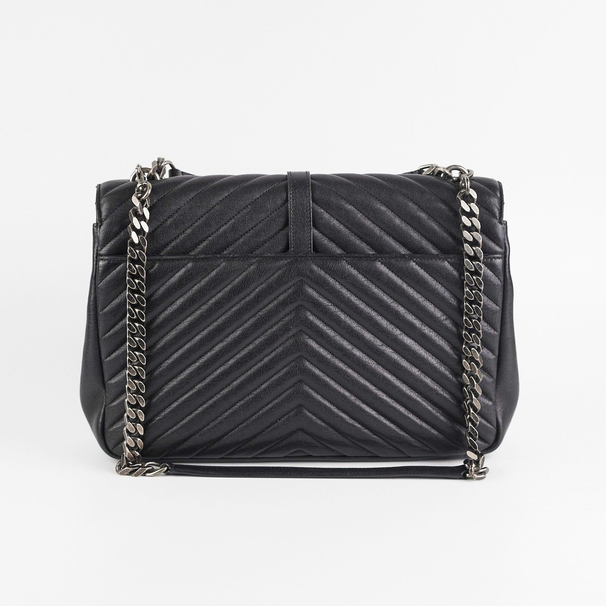 YSL Saint Laurent College Bag Black Large Shoulder Bag