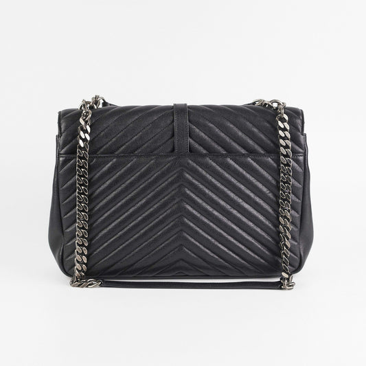 YSL Saint Laurent College Bag Black Large Shoulder Bag