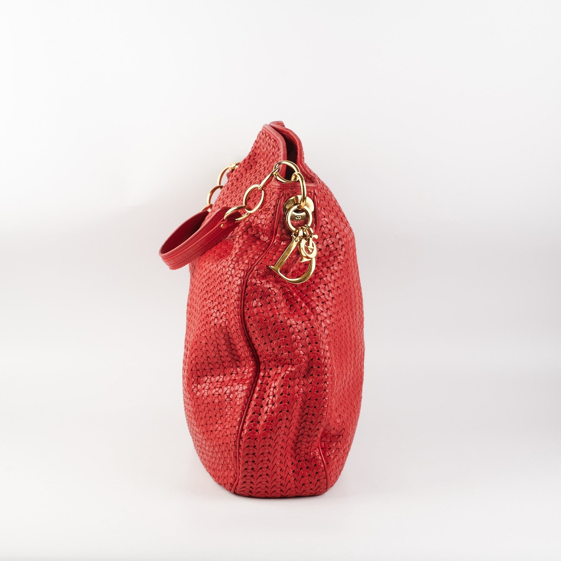 Dior Lady Soft Shopper Tote Red Shoulder Bag